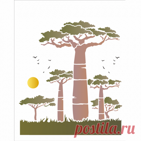 Plano para pintar 20 x 25cm - OPA3433 - Baobab africano - OPA - emporiojanial
