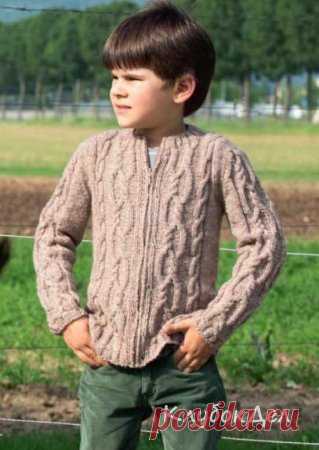 Детский жакет с узором «косы». Вязание спицами для детей, схемы и выкройка