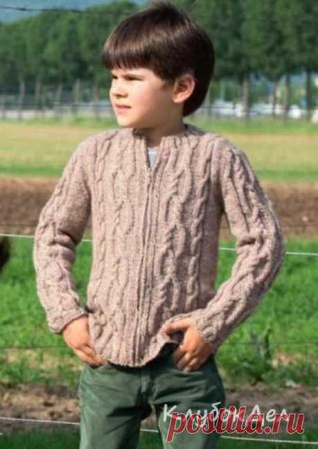 Детский жакет с узором «косы». Вязание спицами для детей, схемы и выкройка