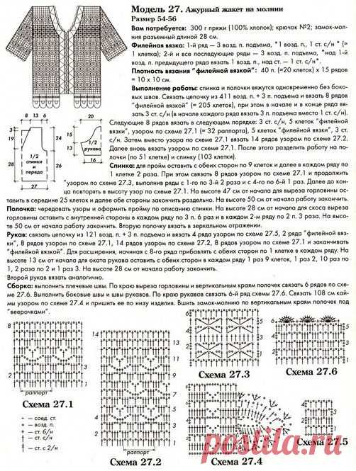 Ажурный жакет на молнии схема и описание. Жакет крючком на полных дам | Домоводство для всей семьи