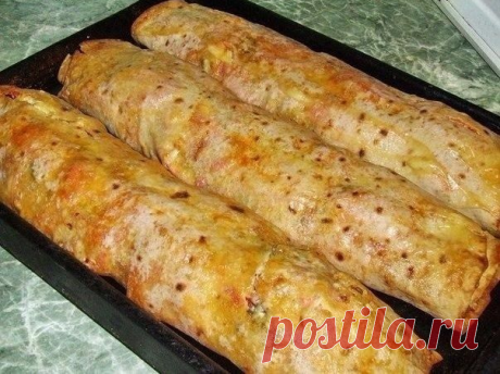 Оригинальный «фаршированный» лаваш, запеченный в духовке по новому рецепту Так лаваш вы еще не готовили точно! Закуска получается чрезвычайно вкусной и оригинальной, есть много вариантов приготовления. Понадобится всего 5 минут – и сытный, ароматный обед или ужин готов!