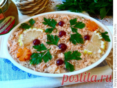 Рыбное заливное &quot;Розовое на белом&quot;