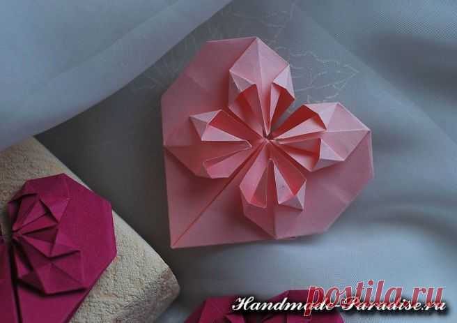 Как сложить сердечко оригами. Мастер-класс - Handmade-Paradise