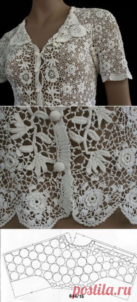 Openwork crochet blouse, Irish lace scheme | Все о рукоделии: схемы, мастер классы, идеи на сайте labhousehold.com