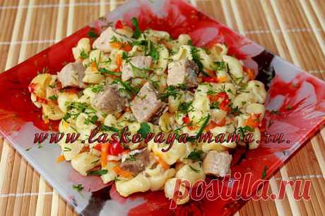Макароны с мясом в мультиварке