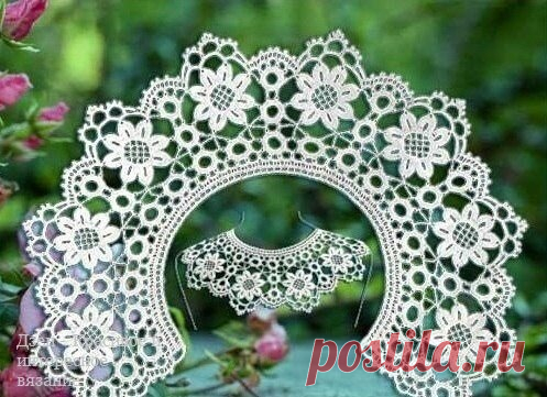 Ажурные воротники со схемами | Красивое и интересное вязание | Яндекс Дзен