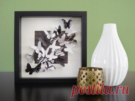 Панно с объемными бабочками