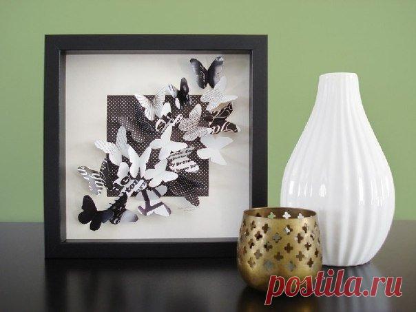 Панно с объемными бабочками