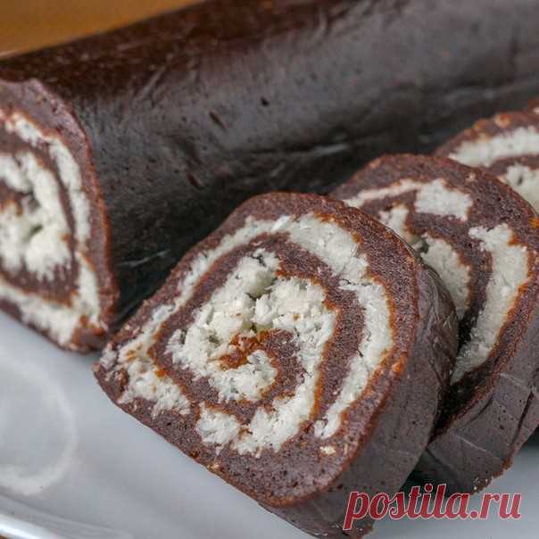 #рецепты 
🥥 Вкуснейшая шоколадная колбаса 