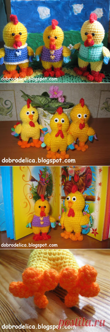 Доброделица: Петушок вязаный крючком. Мастер-класс.