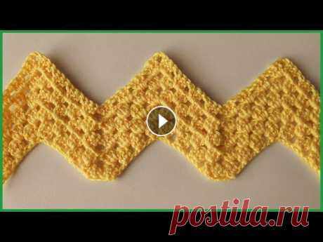 Узор Зигзаг крючком. Вязание крючком / Zigzag crochet pattern Узор Зигзаг крючком. Вязание крючком / Zigzag crochet pattern Рада приветствовать вас на своем канале. В данном видео мы с вами свяжем очень простой у...