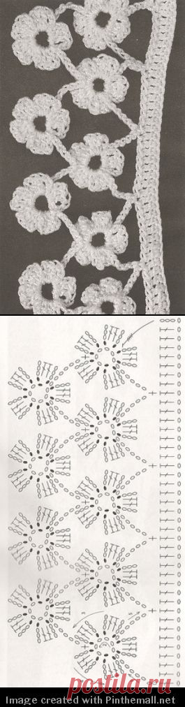 lovely daisy crochet border with chart | Outras malhas