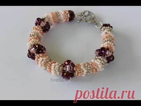 Видео мастер-класс: Beaded Bracelet size 10 seed beads Oval Beads - YouTube - Бисероплетение