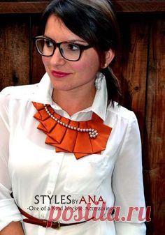 OrangeSpice- Autumn Fabric Necktie Necklace Unique Clothing…