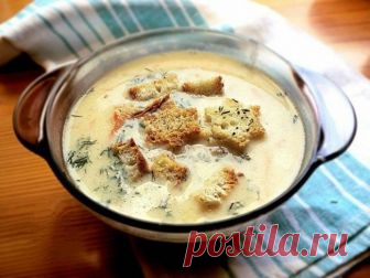 Ароматный сырный суп по-французски с чесночными гренками Моя любовь к нему безгранична!