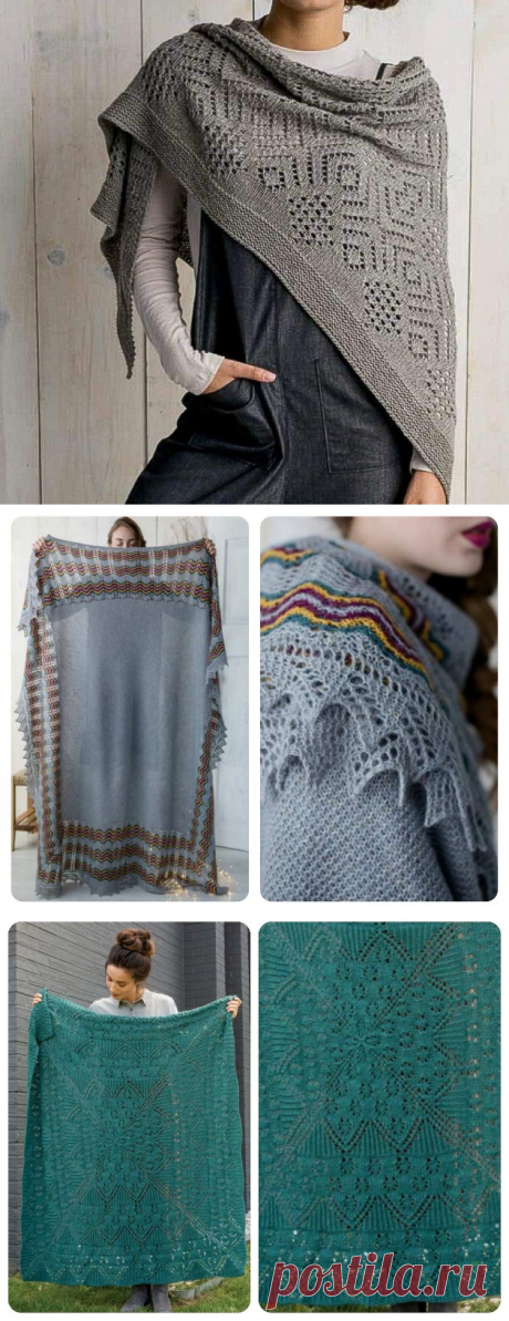Ажурные платки, шали и накидки: варианты для вязания спицами со схемами | Вяжем вместе! Пульс Mail.ru