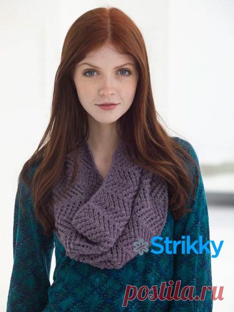 Ажурный снуд вязаный спицами | Strikky.ru