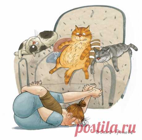 Как известно, без кота - жизнь совсем не та! Подборка веселых картинок от художников | "Позитив красок" Дарьи Орловой | Яндекс Дзен