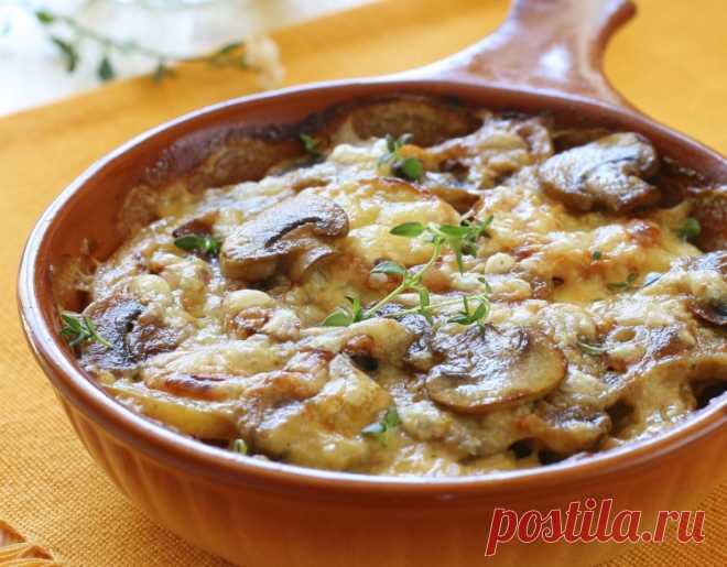 Картофель с грибами в духовке / Простые рецепты