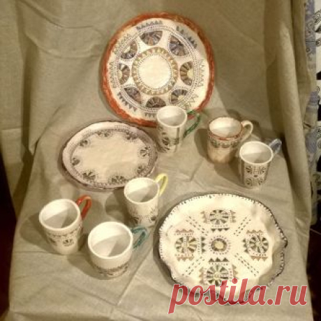 Plates and mugs#ceramics #clay #potter #glaze #глина#глазурь#керамика#кружка#тарелка