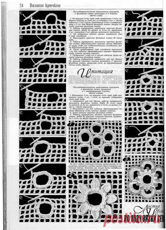 Накладные элементы , надвязки на филейной сетке .