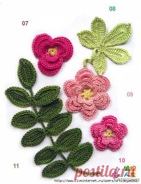 Crochetpedia: 2D Crochet Flowers Free Patterns