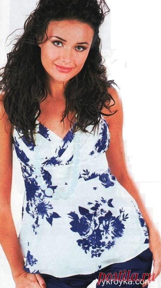 Топ с широким поясом и драпированным лифом