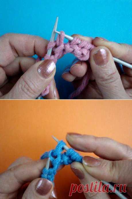 Начинаем вязать – Видео уроки вязания » Вязание спицами для начинающих – Урок №26 – “Нестандартный континентальный метод. Лицевая петля за переднюю стенку петли.”