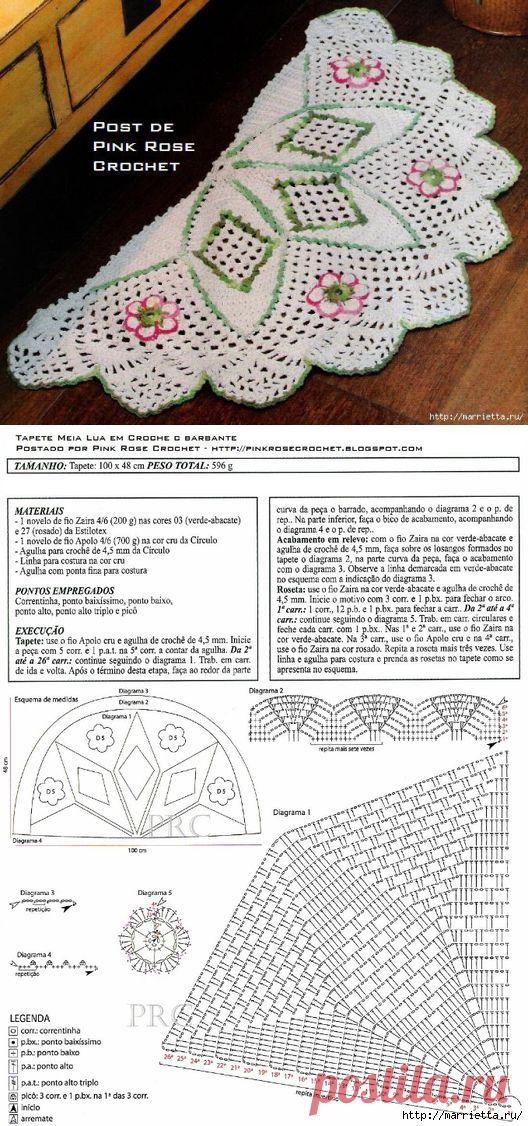 Вязание крючком. Коврики и комплекты для ванной из меланжевой пряжи.