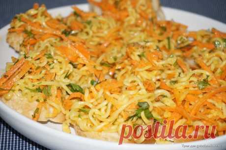 Бутерброды с корейской морковкой • Бутерброды