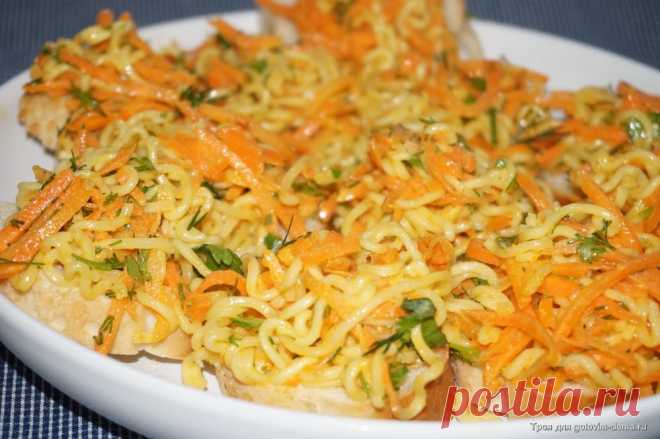 Бутерброды с корейской морковкой • Бутерброды