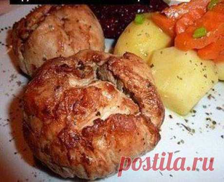 .Курица с грибами или куриные бомбочки
