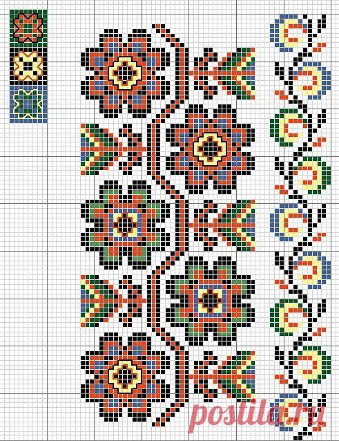 Вышивка крестом ... подборка цветочно-орнаментальная (34 схемы + доп материал)