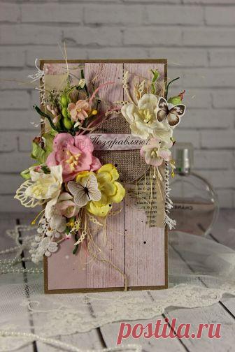 Открытка на свадьбу ручной работы