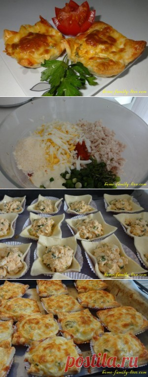 Закуска из слоеного теста - пошаговый фоторецептКулинарные рецепты