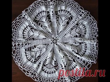Салфетка крючком ч.2/ Сrochet napkin part 2 + СХЕМА - YouTube