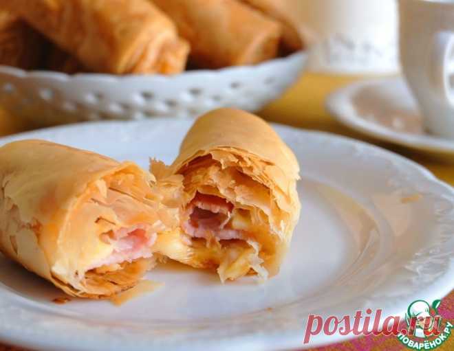 Слоёные трубочки с ветчиной и сыром – кулинарный рецепт