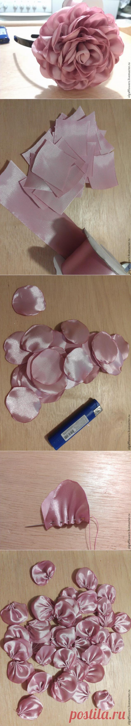 Изготовление розы из круглых лепестков - Ярмарка Мастеров - ручная работа, handmade