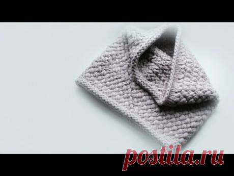 КРУТОЙ СНУД СПИЦАМИ 🎃 Мастер класс. Вязание Knit Mom