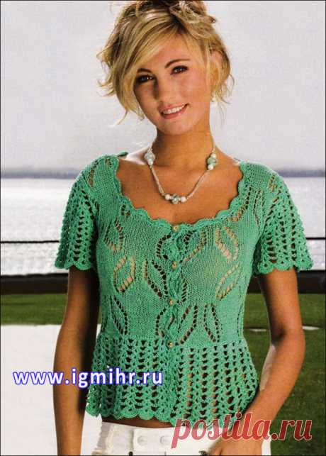 Ажурная блузка с баской