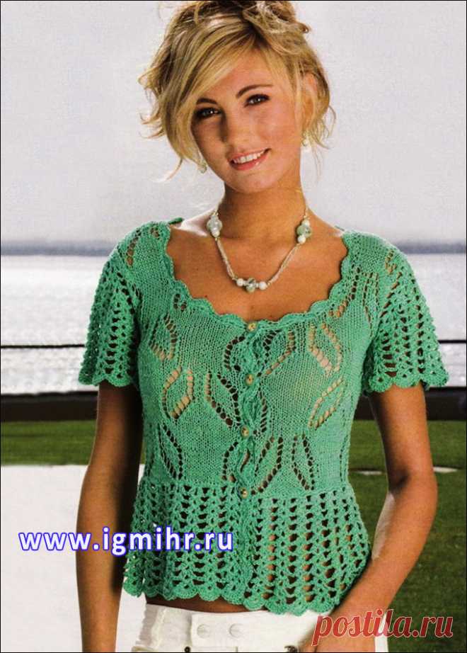 Ажурная блузка с баской