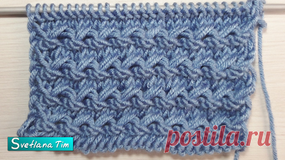 Вязание спицами. Узоры, Схемы и Видеоуроки - Svetlana Tim: Узор спицами Горизонтальные Дорожки # 660