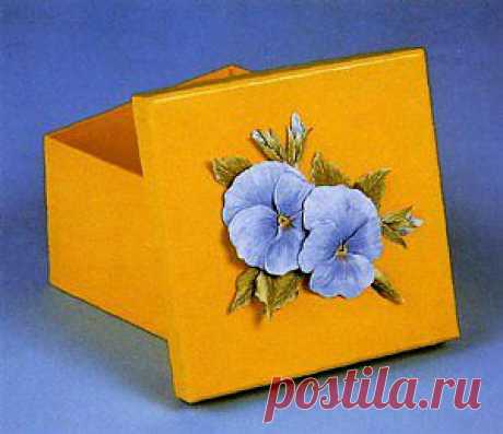 Объемный декупаж : голубые Анютины глазки | Женское хобби