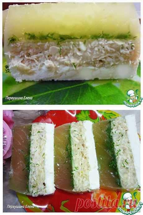 Слоеное заливное из курочки.