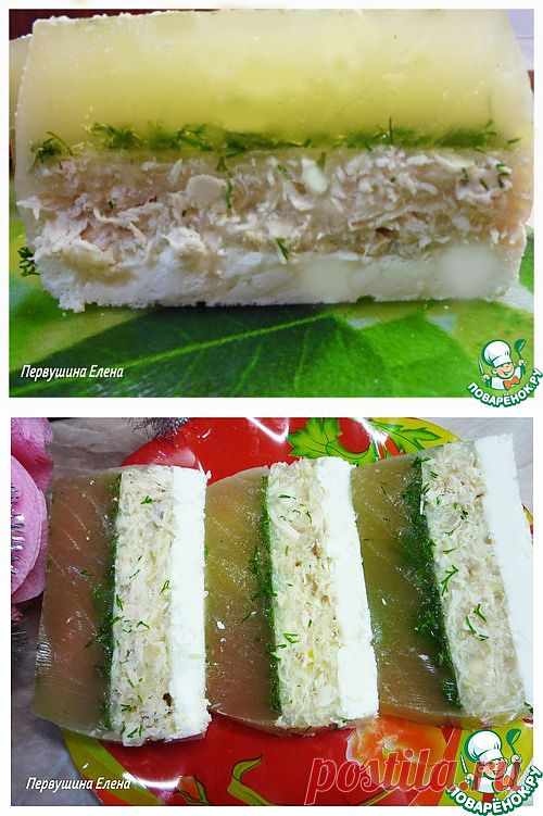 Слоеное заливное из курочки.
