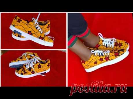 How I covered a sneaker with Ankara fabric