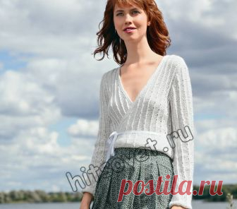 Жакет с запахом схемы - Хитсовет Жакет с запахом схемы. Модная модель для женщин ажурного жакета с запахом со схемами и бесплатным описанием вязания.