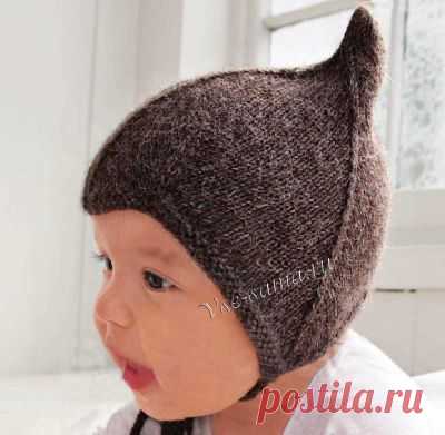Коричневая шапочка на малыша. Описание, схема и выкройка