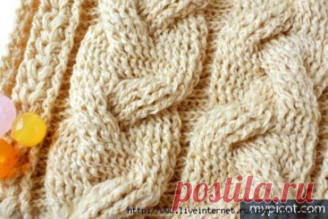 Узор &quot;косы&quot; крючком (схема).