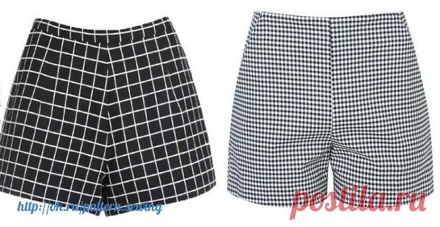 Шорты с высокой талией. Размеры выкройки 36-56(евро)